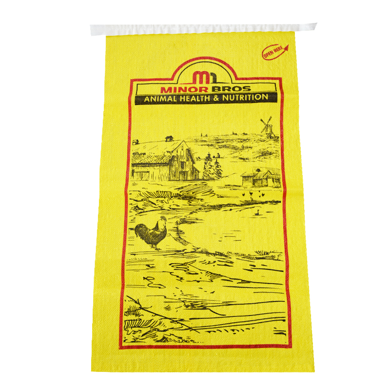 25kg Wholesale Woven Bags Yellow Printable with Easy Strip Polypropylene Agricultural Packaging